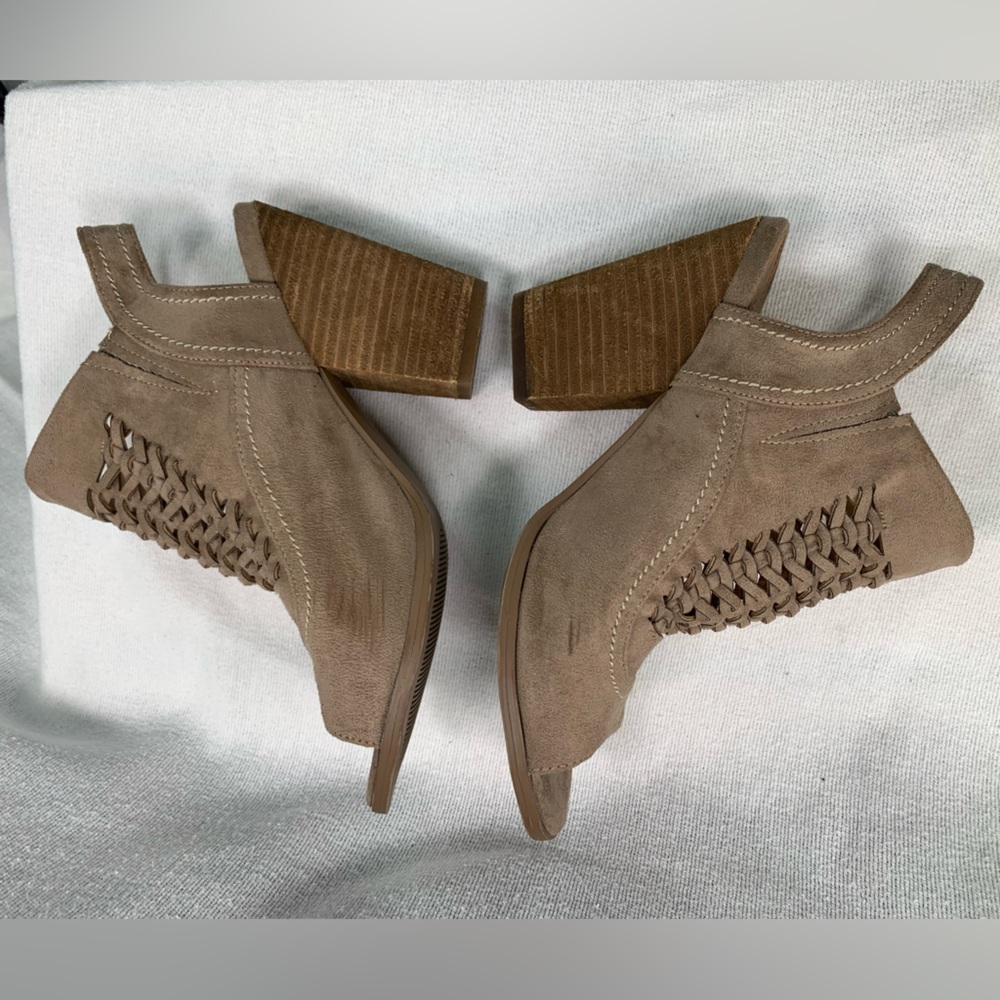 Alter’d State Mio Woven Open Toe Slip-On‎ Sling Back Chunky Heels Taupe Size 8.5 - Picture 9 of 15